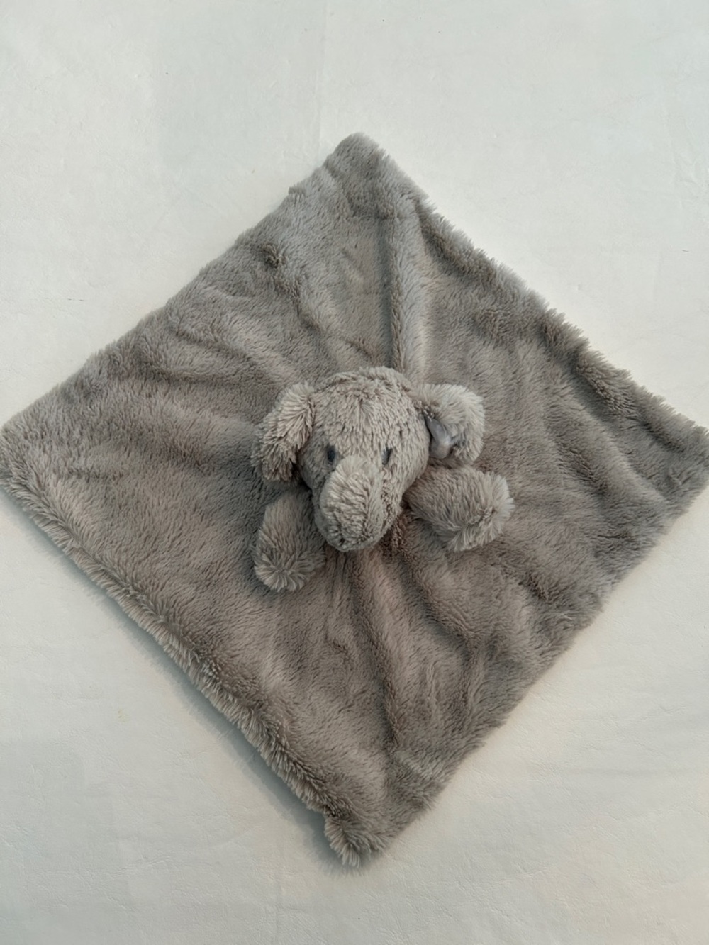 Gray Plush Elephant Lovey Blanket